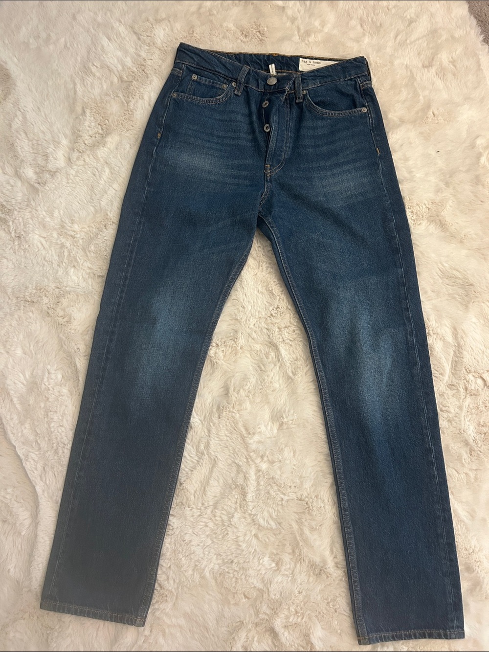 rag & bone Women's Straight Jeans in Dark Blue